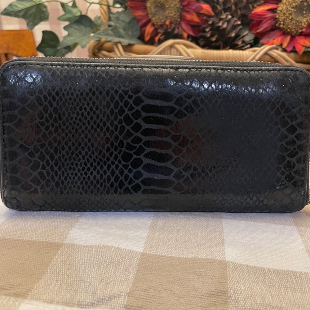 Micheal Kors Large Zip Python Snake Embossed Wall… - image 3